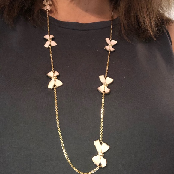J. Crew Pink Bow Necklace - Picture 2 of 4